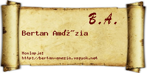 Bertan Amázia névjegykártya
